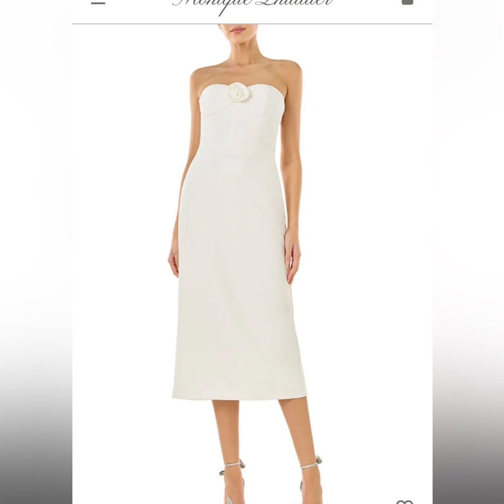 Monique Lhullier Leonor Crepe Midi Dress - Bridal